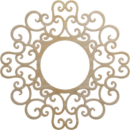 Ekena Millwork Reims Wood Fretwork Pierced Ceiling Medallion, Birch, 40"OD x 15 1/4"ID x 3/8"T CMWP40X40X0375REBI